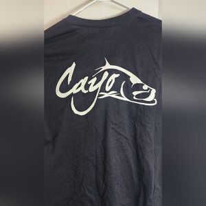 Next Level Apparel Cayo Fish T shirt black and white sz L casual fishing shirt